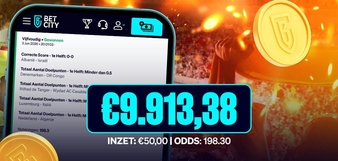 Big Win: €9.913,38 op een doelpuntloos avondje 