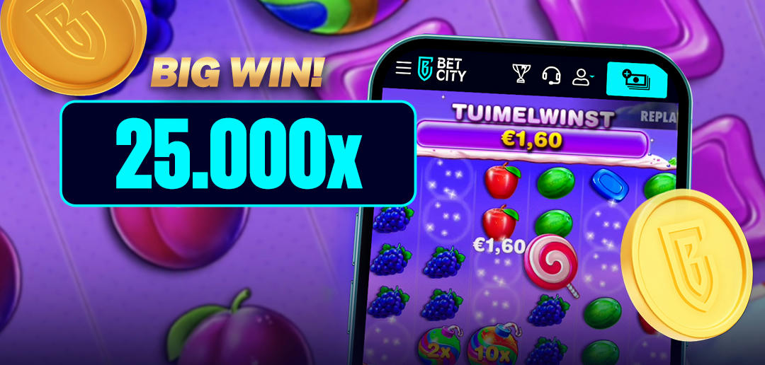 Big Win: 25.000x de inzet op Sweet Bonanza 1000