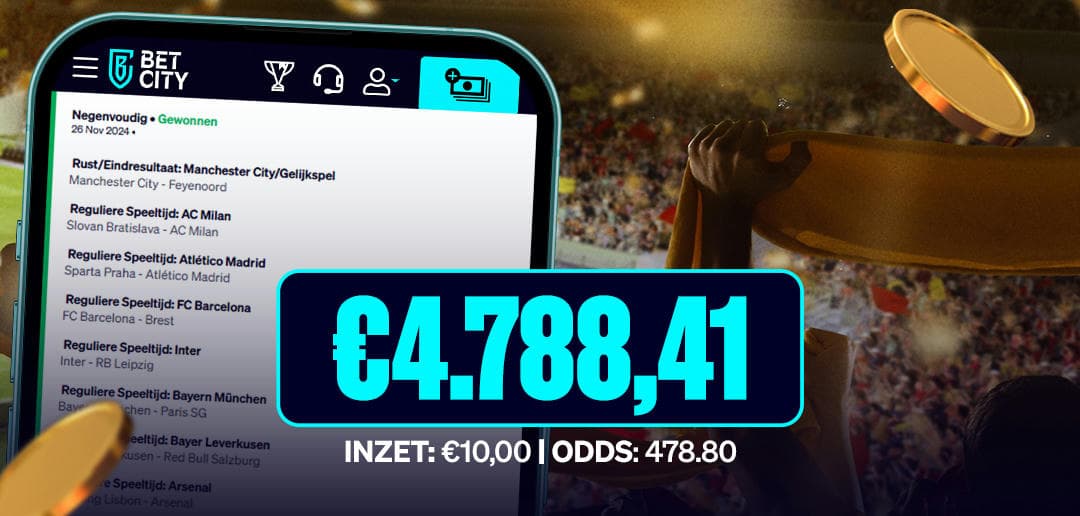 BetCity.nl - Online sportweddenschappen en casino gaming afbeelding