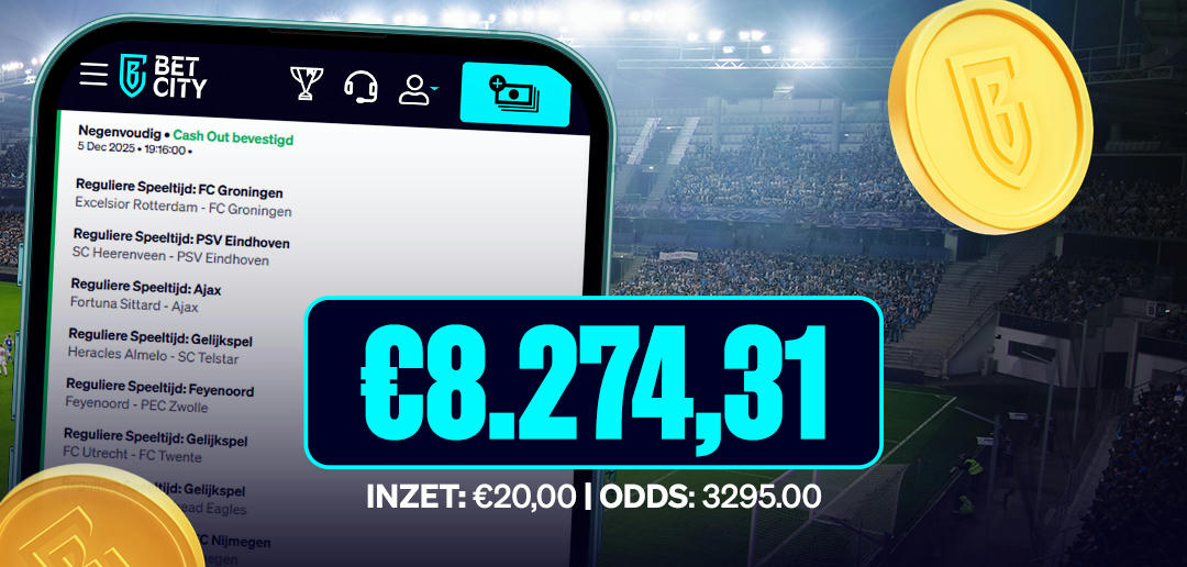 Big Win: Eredivisie-duels leveren €8.274,31 op