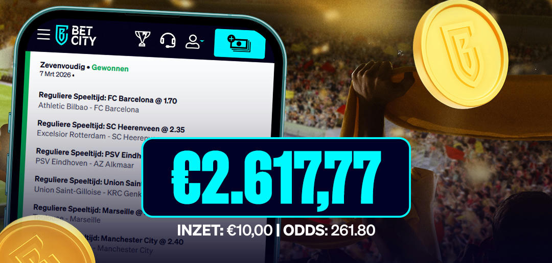 Big Win: €2.617,77 met een geniale zevenvoudige-weddenschap 