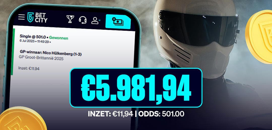 Big Win: podiumplaats Nicolas Hülkenberg levert 501x de inzet op