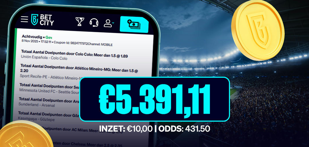 Big Win: team doelpunten leveren 539.1x de inzet op 