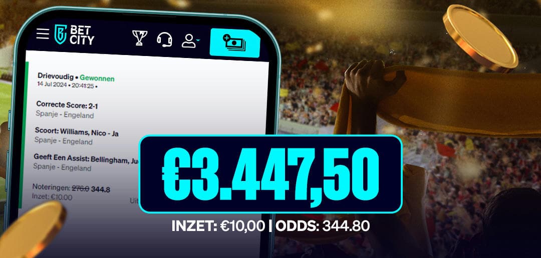 BetCity.nl - Online sportweddenschappen en casino gaming afbeelding