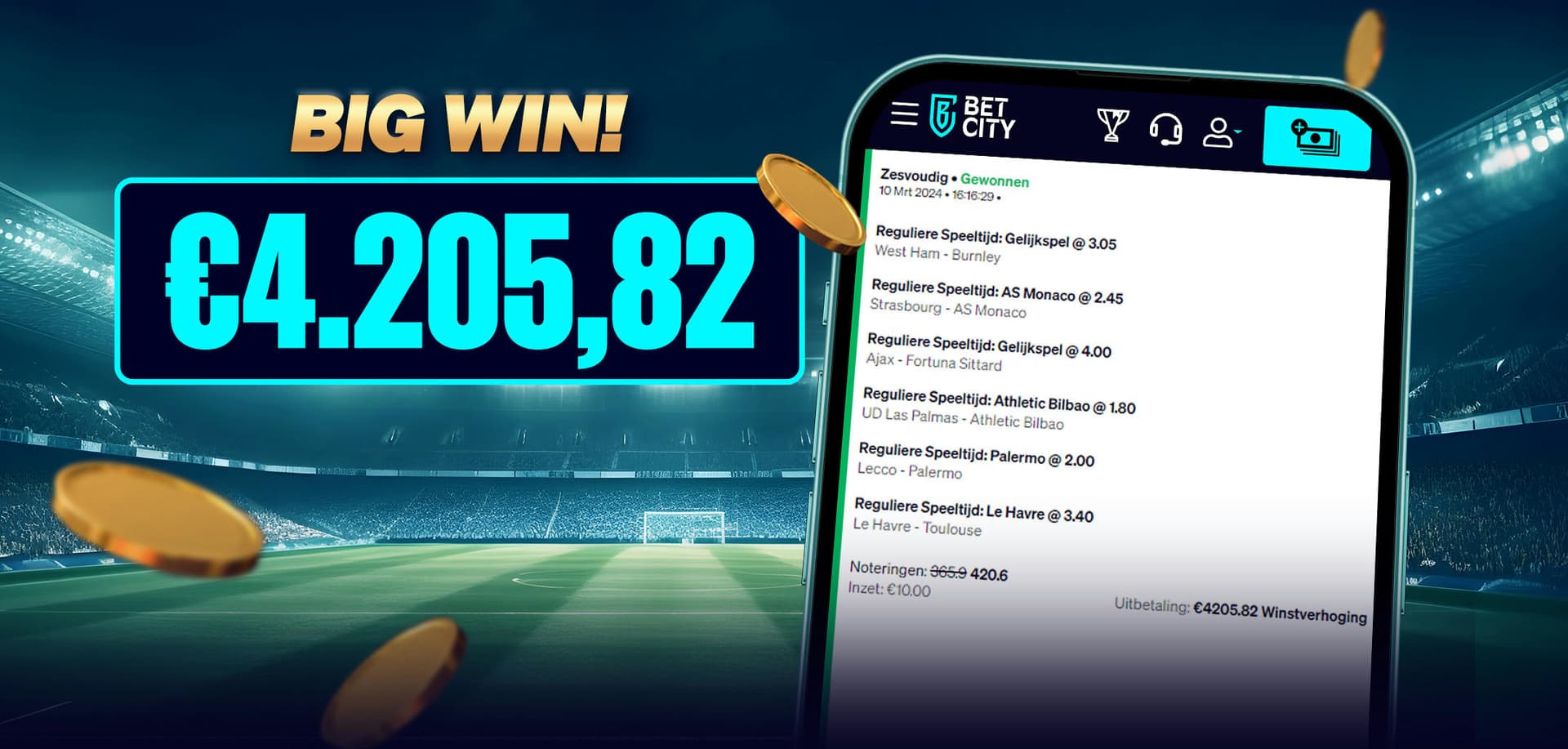 BetCity.nl - Online sportweddenschappen en casino gaming afbeelding