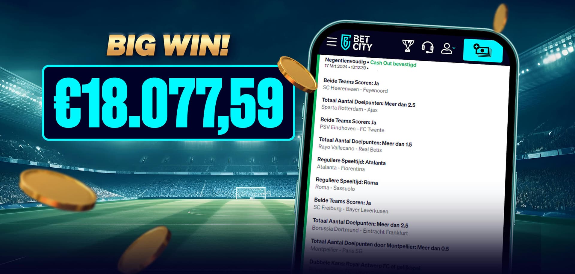 BetCity.nl - Online sportweddenschappen en casino gaming afbeelding
