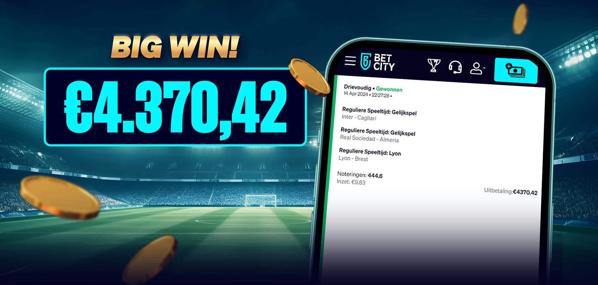 BetCity.nl - Online sportweddenschappen en casino gaming afbeelding
