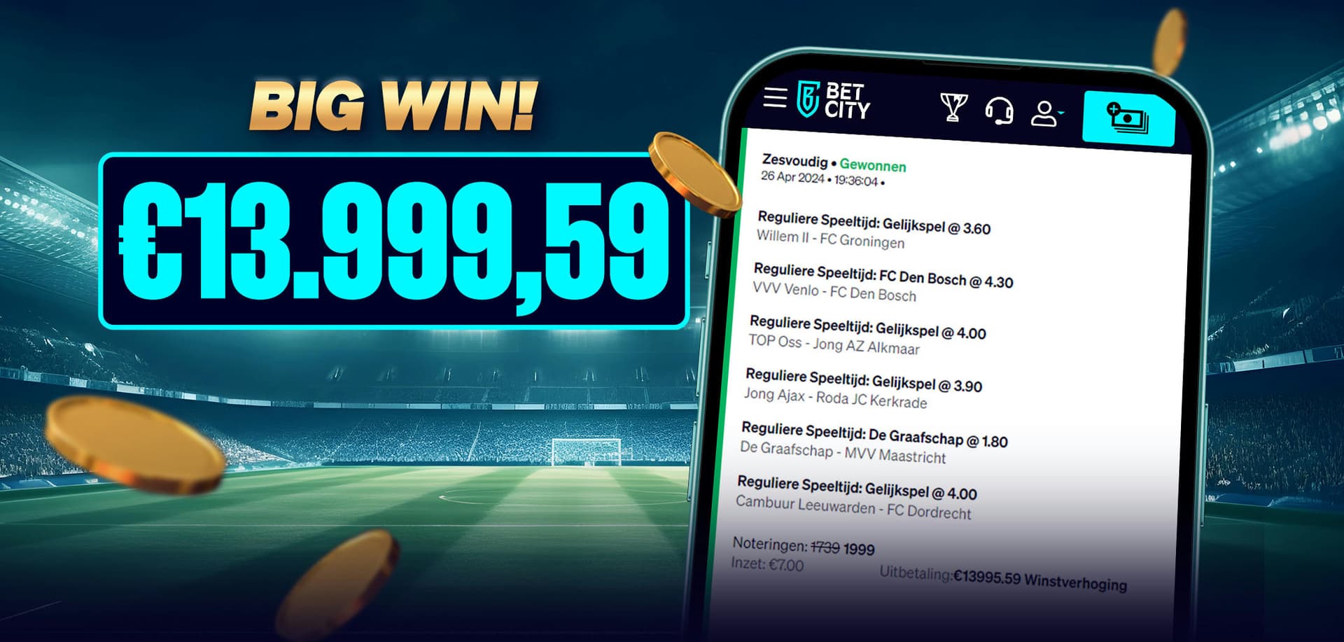 BetCity.nl - Online sportweddenschappen en casino gaming afbeelding