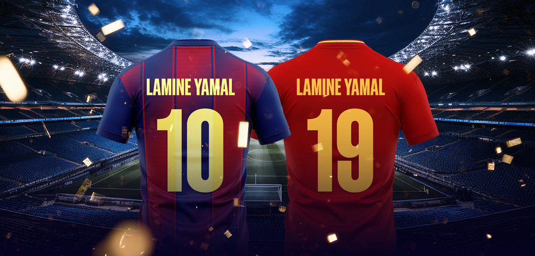 Bekijk hier het rugnummer van Lamine Yamal