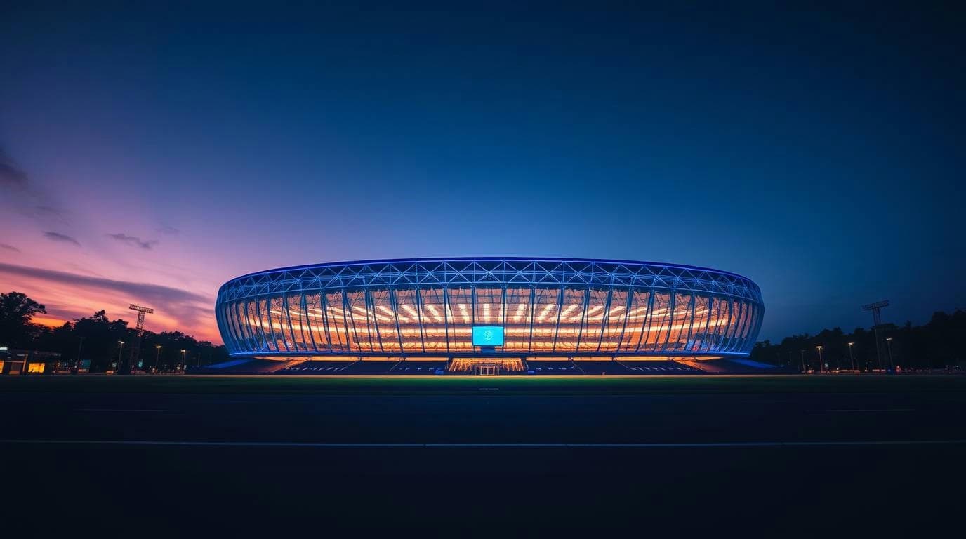 Stadion in de avond