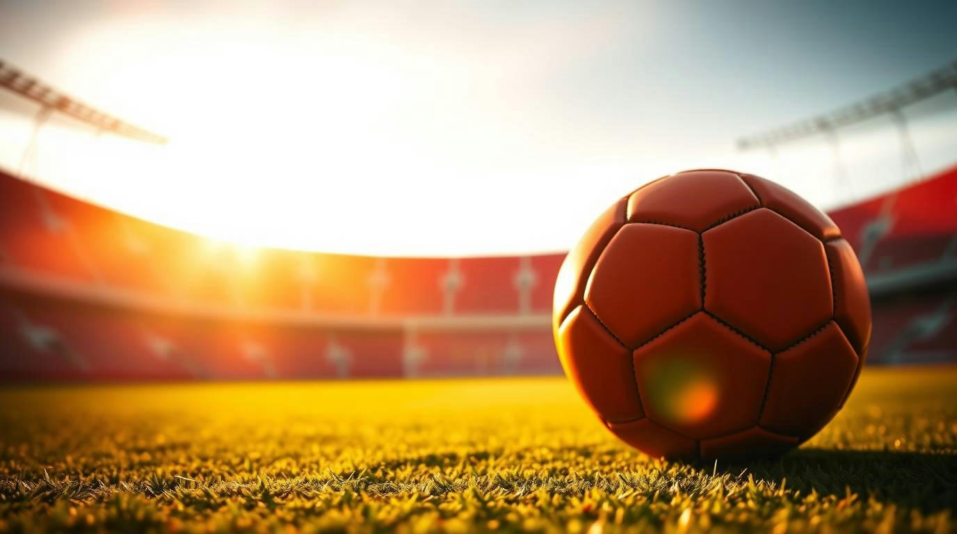 Voetbal op een veld