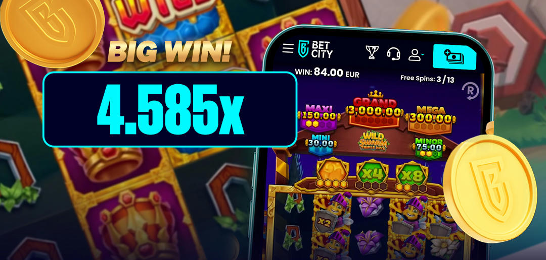 Big Win: 4.585x de inzet op Wild Swarm Triple Hive