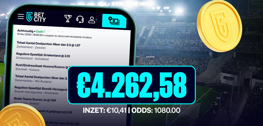Big Win: geniale cash-out voor €4.262,58